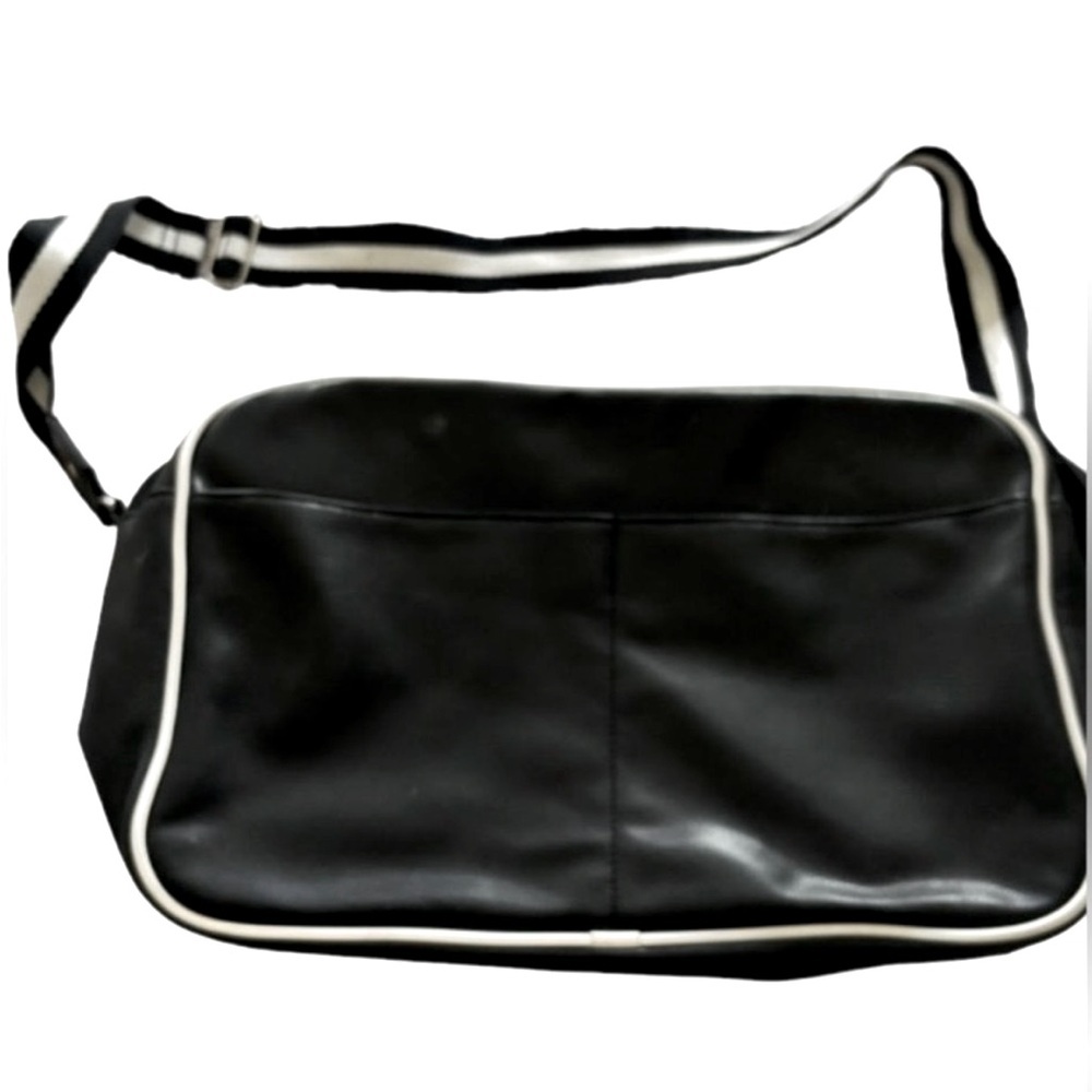 Women’s A New Day Black and White Leather Messenger Bag